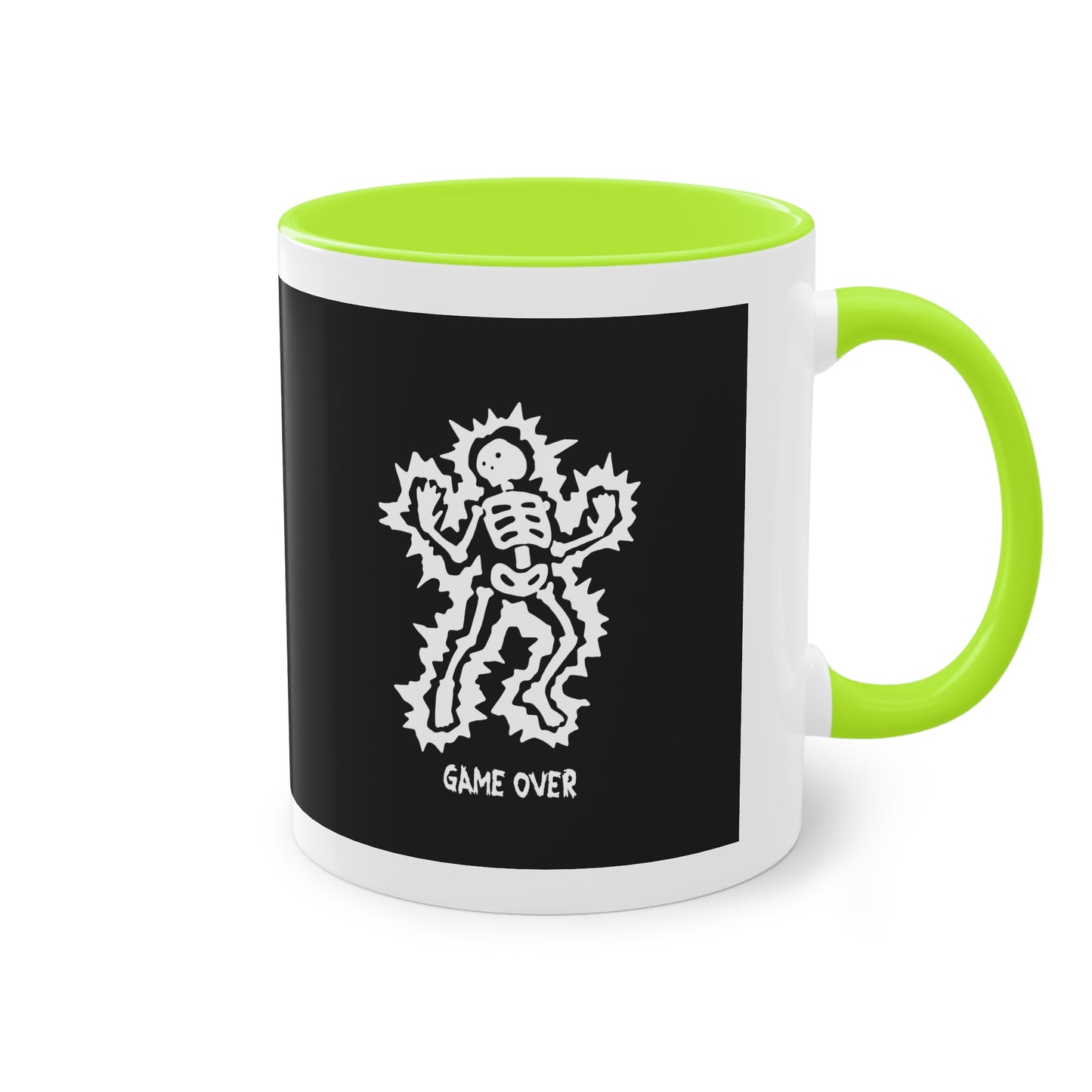 Two Tone Mug - Halloween Skeleton 'Game Over' Design - ALIQUOS
