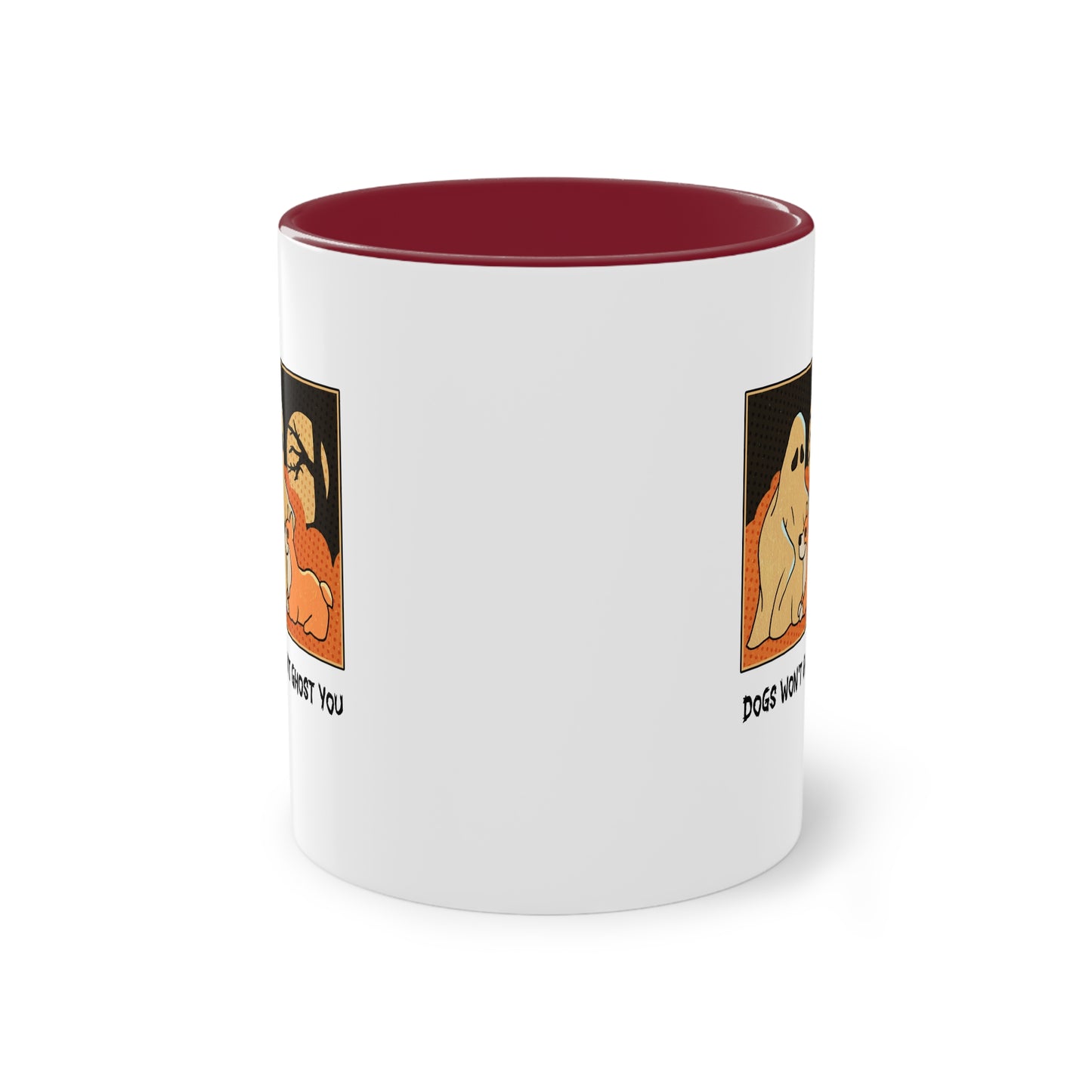 Two Tone Mug - 'Dogs Won't Ghost You' - ALIQUOS