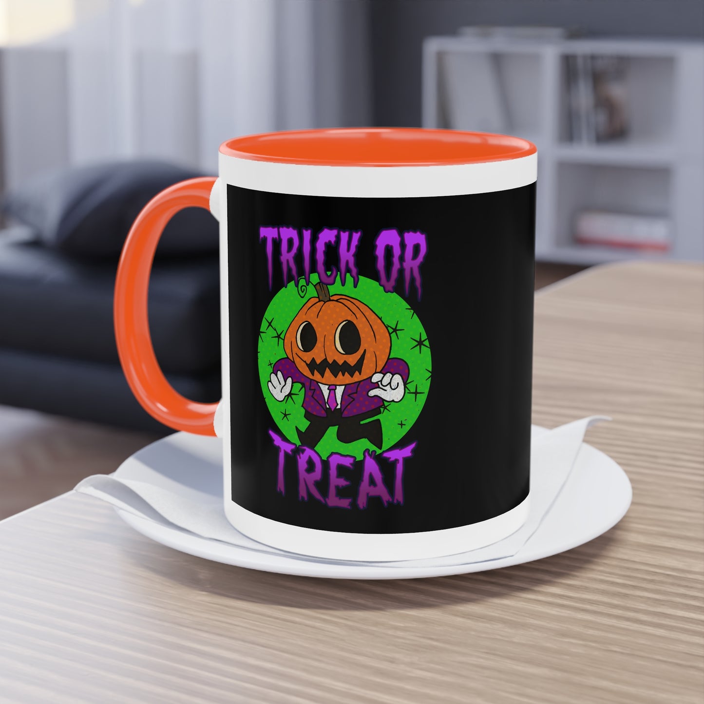 Two Tone Mug - Halloween Jack O' Lantern - ALIQUOS