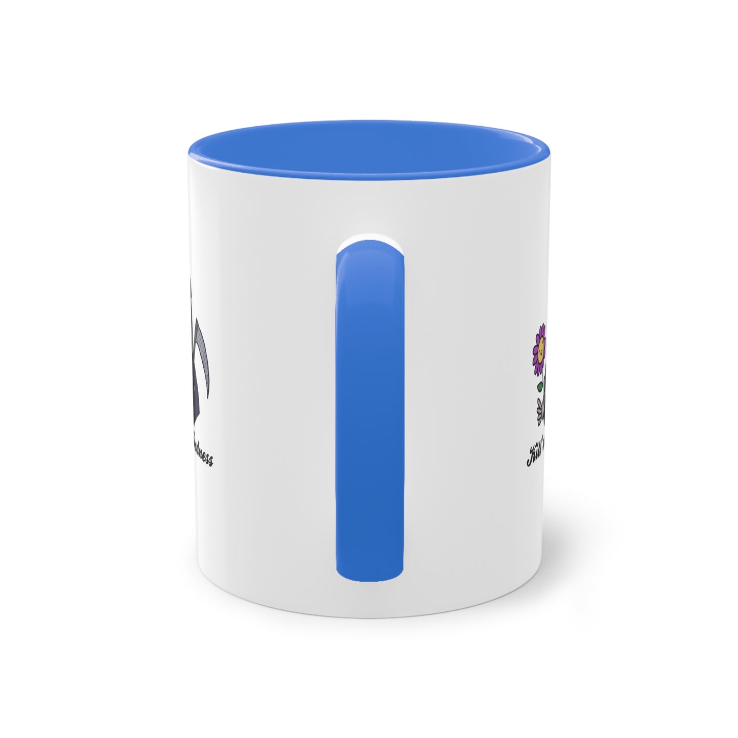 Two Tone Mug - Kill 'Em With Kindness Design - ALIQUOS