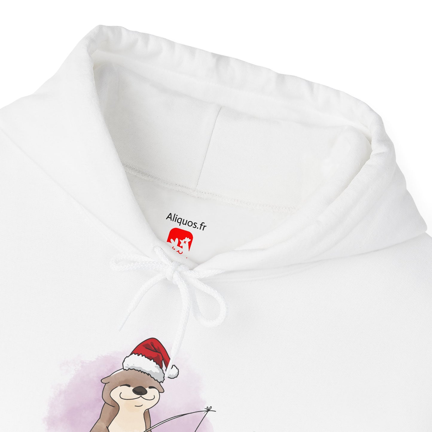Sweat à capuche unisexe - Loutre de Noël 6