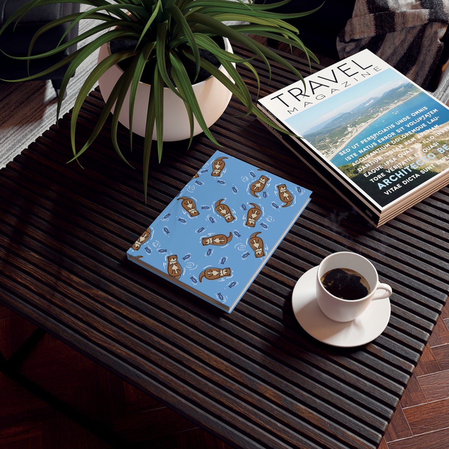 Hard Backed Journal With Otters And Fish - ALIQUOS