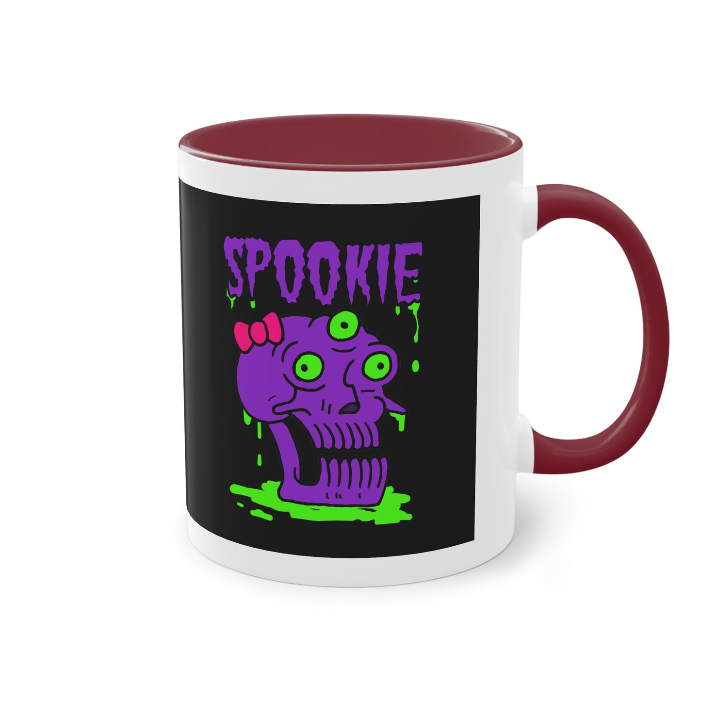 Two Tone Mug - Three-Eyed Skull 'Spookie' Design - ALIQUOS