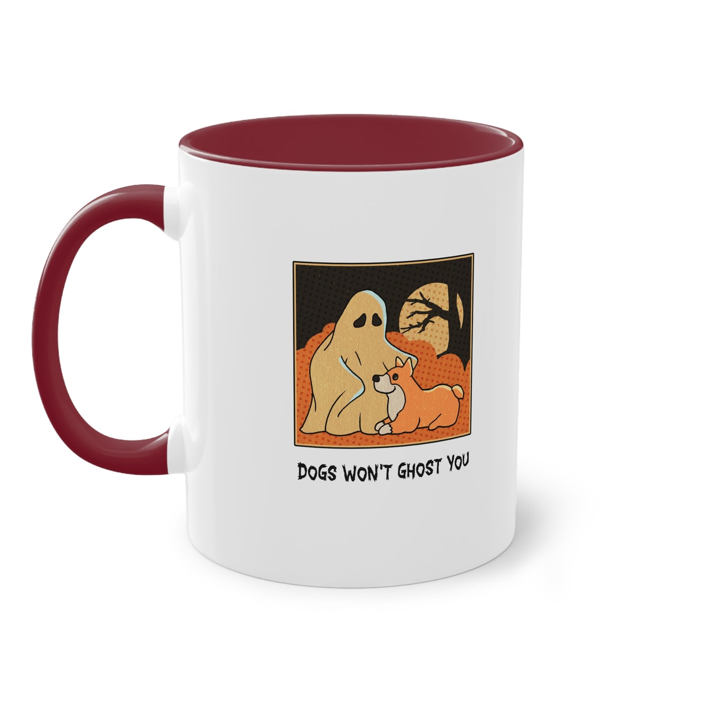 Two Tone Mug - 'Dogs Won't Ghost You' - ALIQUOS