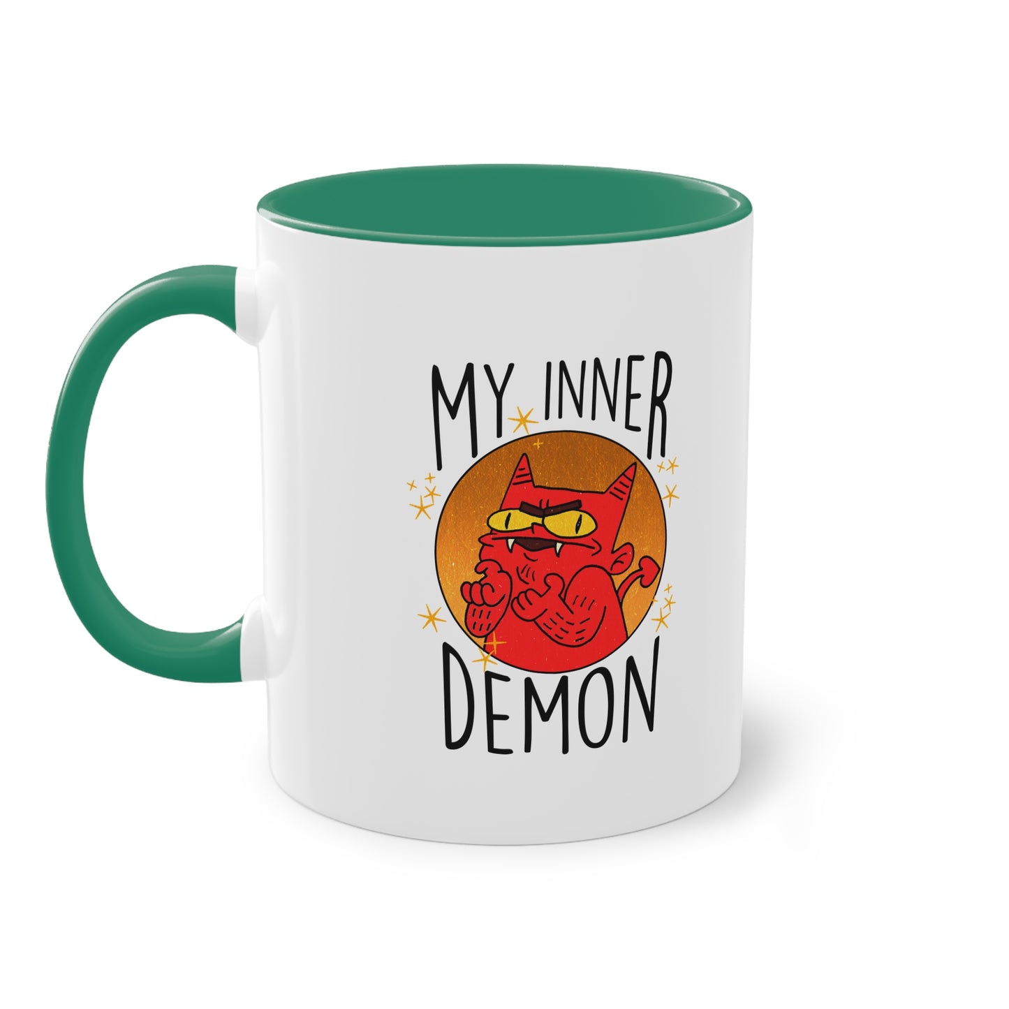 Zweifarbige Tasse – Design „Mein innerer Dämon“