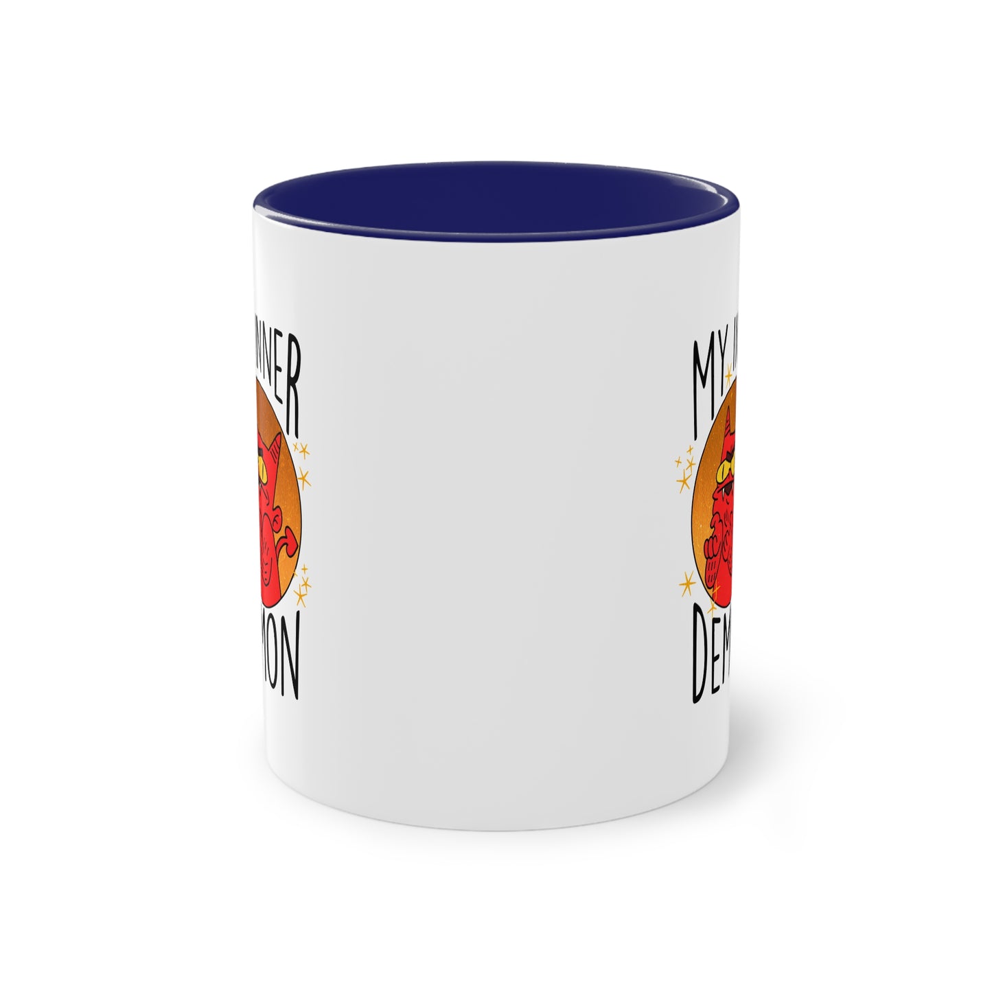 Zweifarbige Tasse – Design „Mein innerer Dämon“