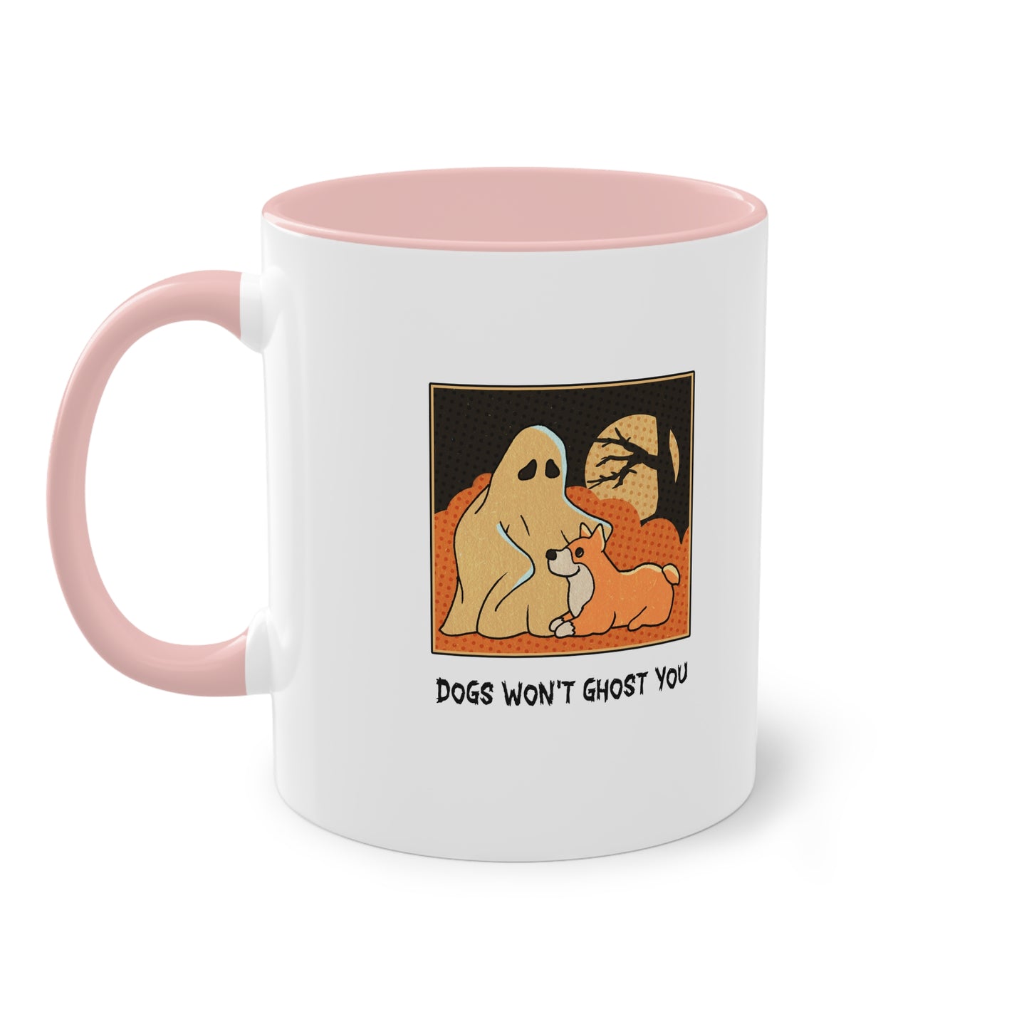 Two Tone Mug - 'Dogs Won't Ghost You' - ALIQUOS