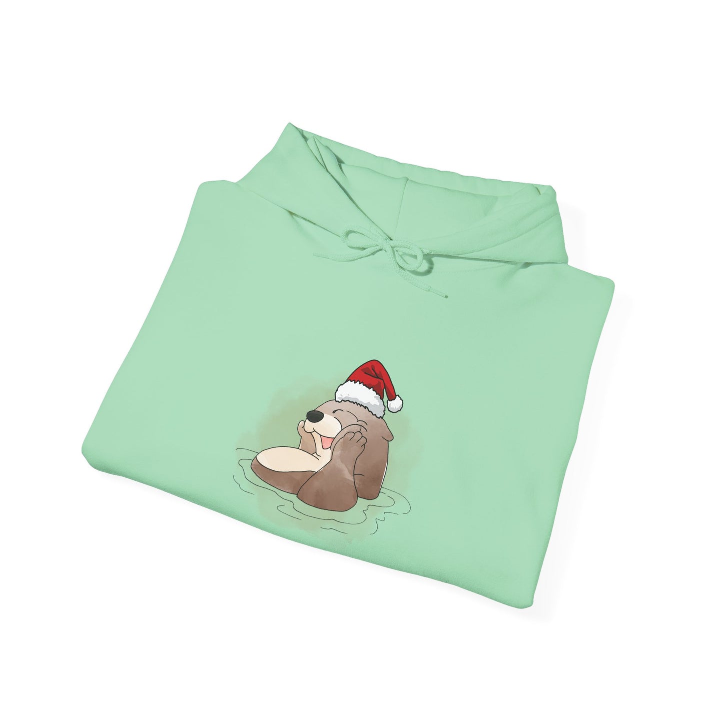 Sweat à capuche unisexe - Loutre de Noël 7