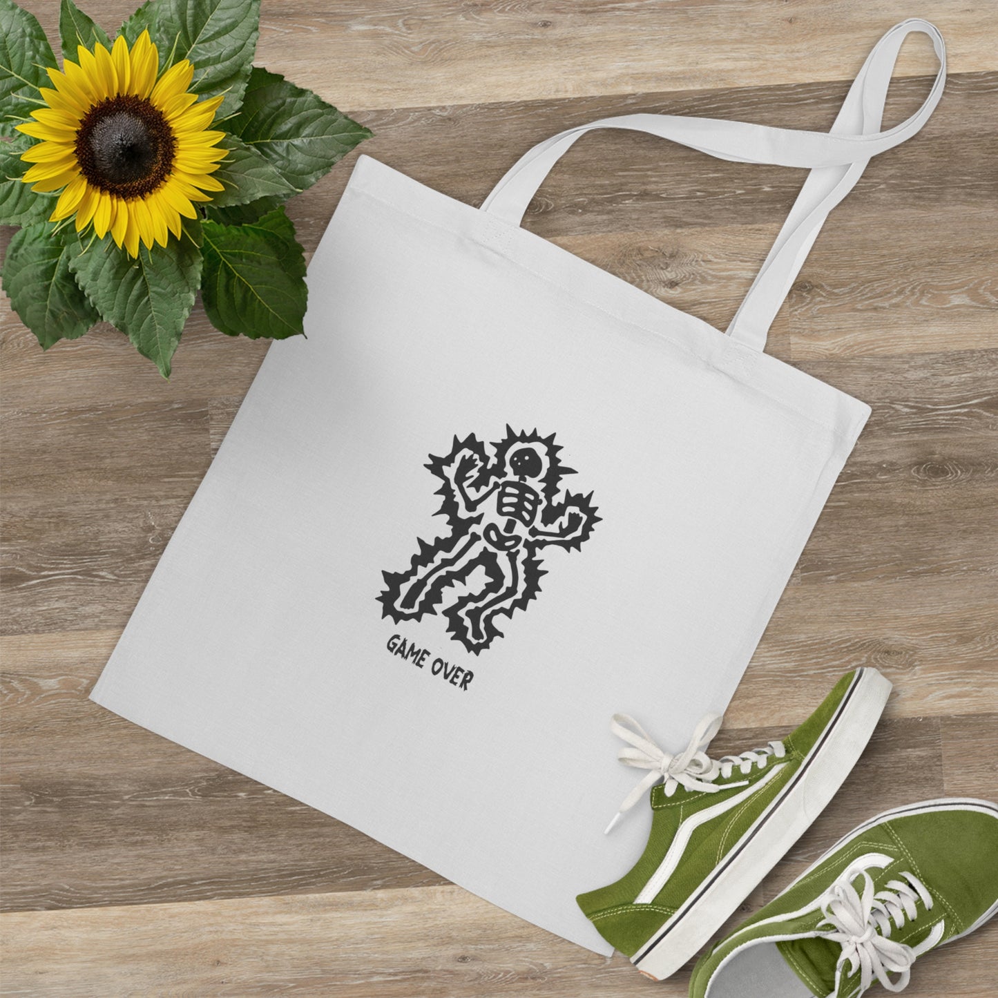 Tote Bag - Halloween Skeleton 'Game Over' Design - ALIQUOS