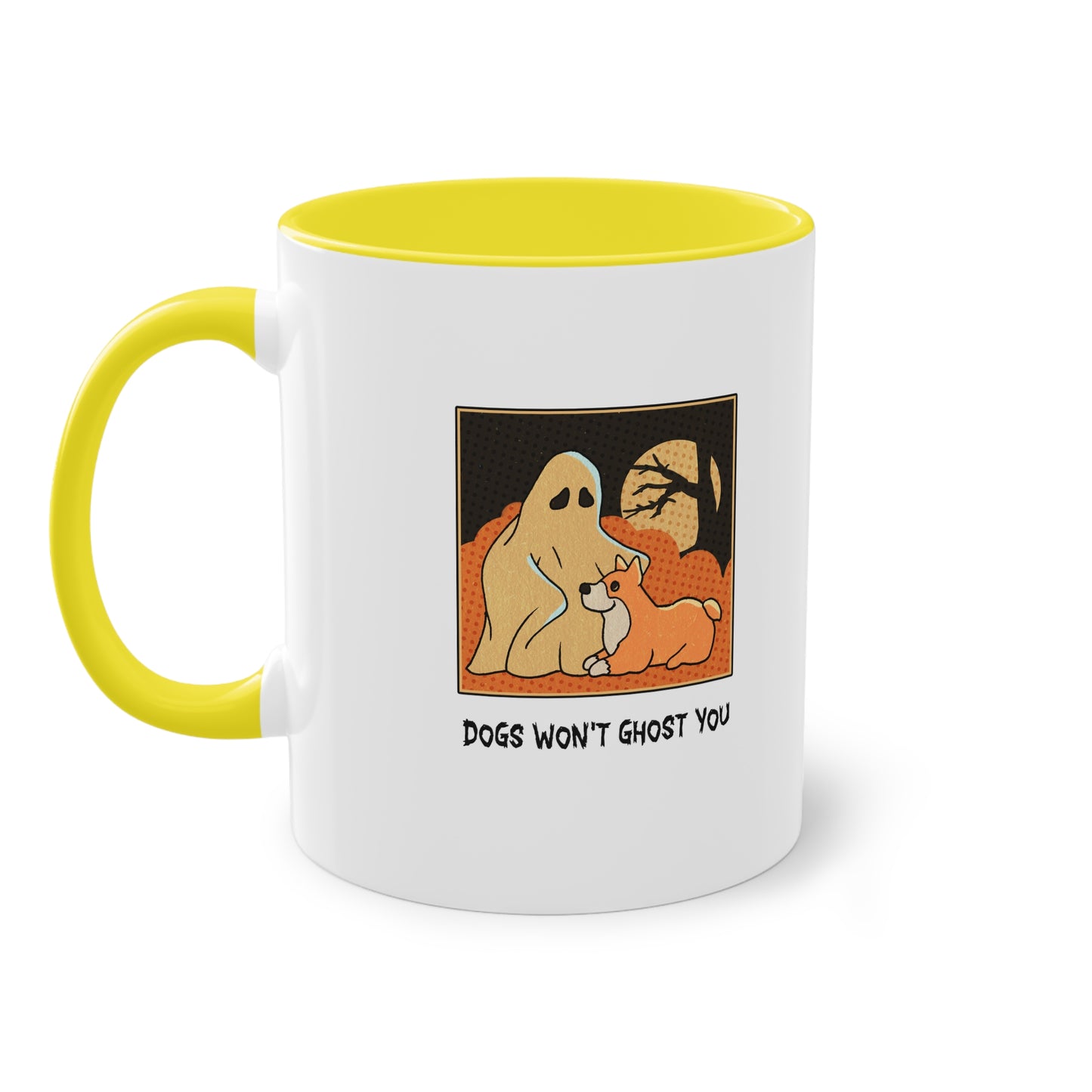 Two Tone Mug - 'Dogs Won't Ghost You' - ALIQUOS