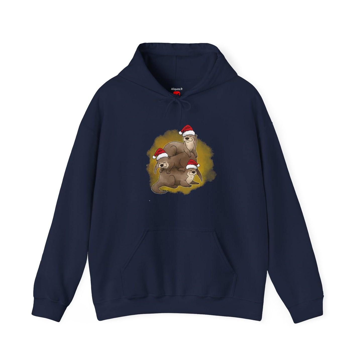 Sweat à capuche unisexe - Loutre de Noël 12