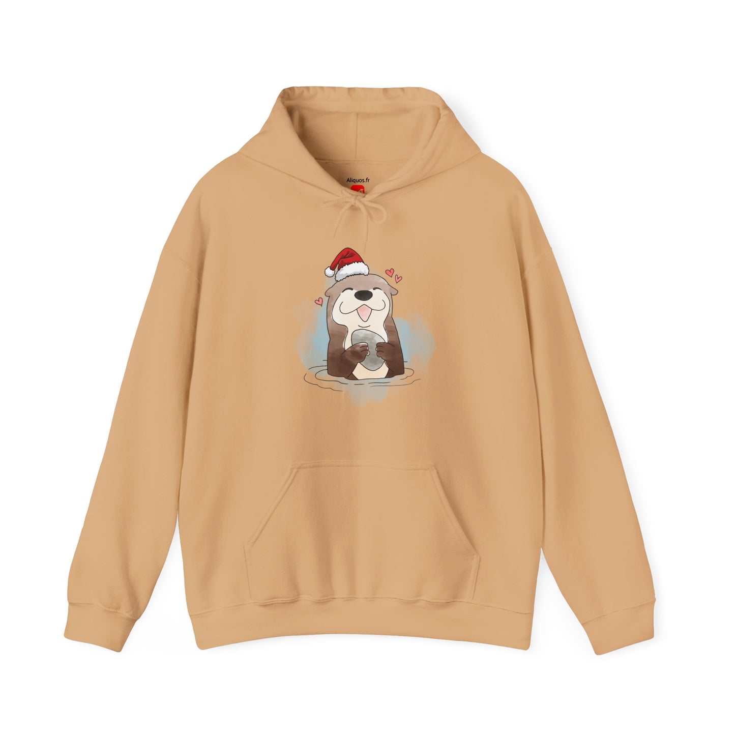 Sweat à capuche unisexe - Loutre de Noël 16