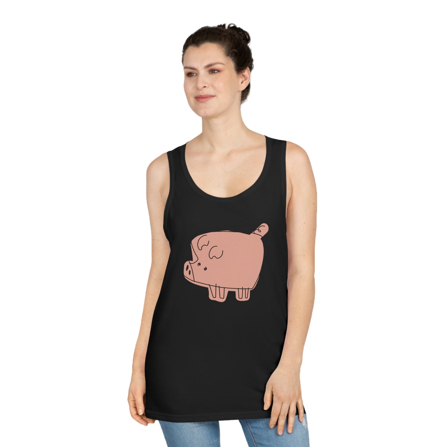 Blocky Piggy Unisex Softstyle Tank Top - ALIQUOS
