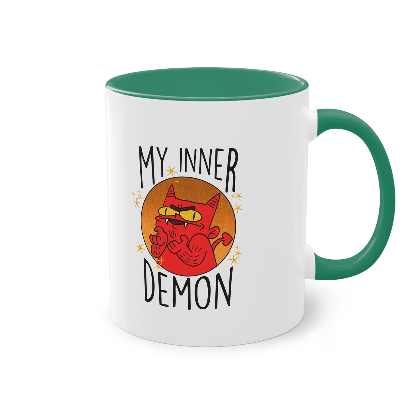 Zweifarbige Tasse – Design „Mein innerer Dämon“