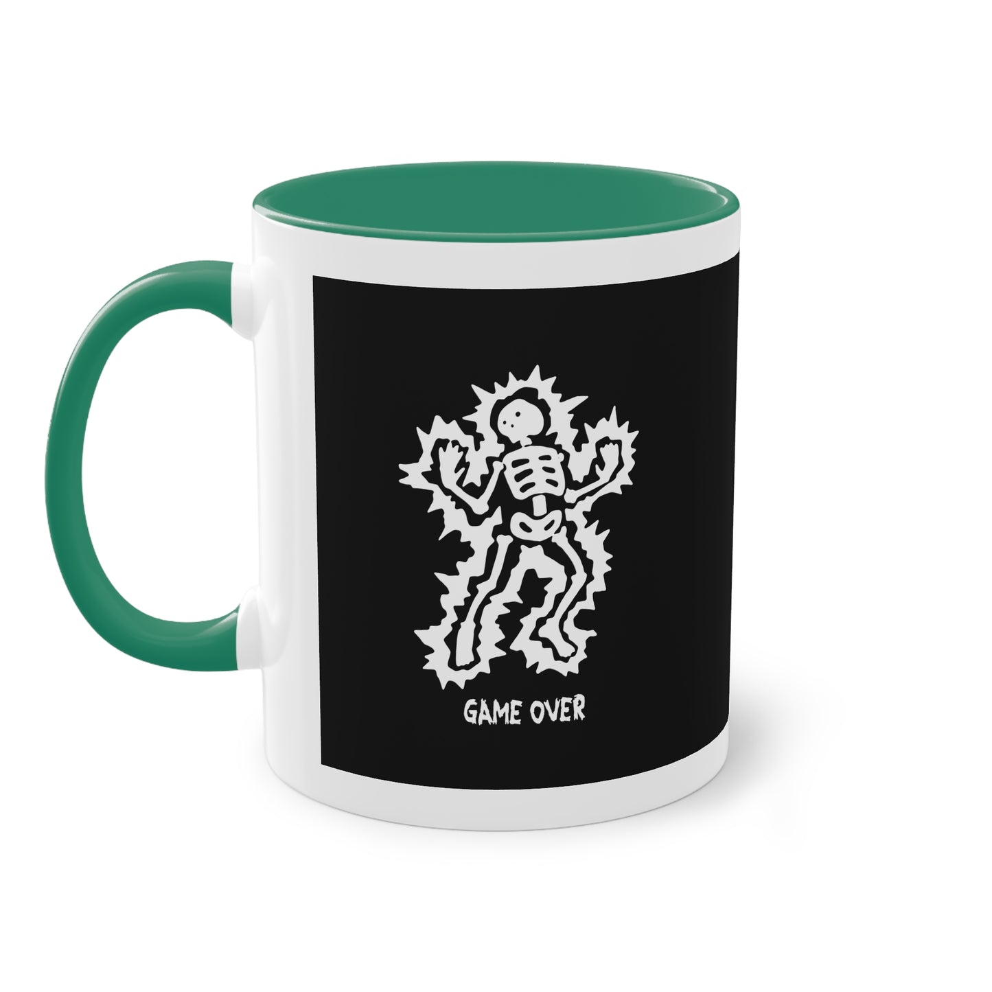 Two Tone Mug - Halloween Skeleton 'Game Over' Design - ALIQUOS