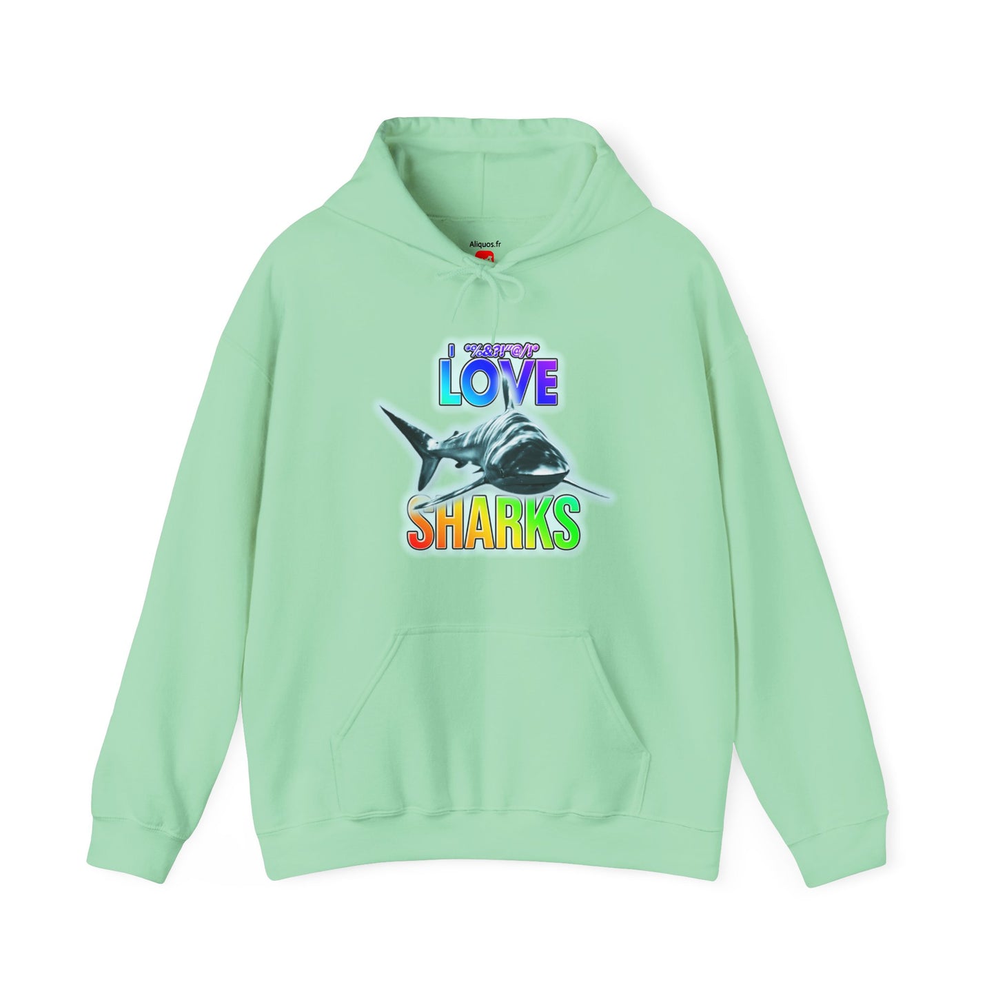 Sweat à capuche unisexe - J'adore les requins - Aliquos