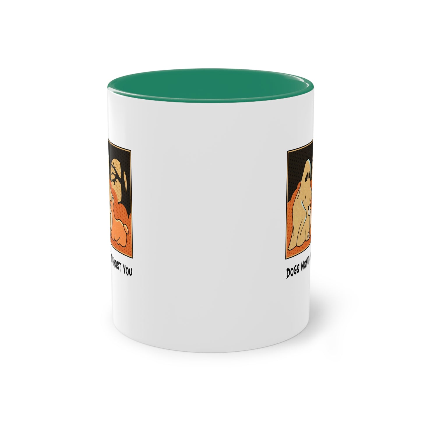 Two Tone Mug - 'Dogs Won't Ghost You' - ALIQUOS