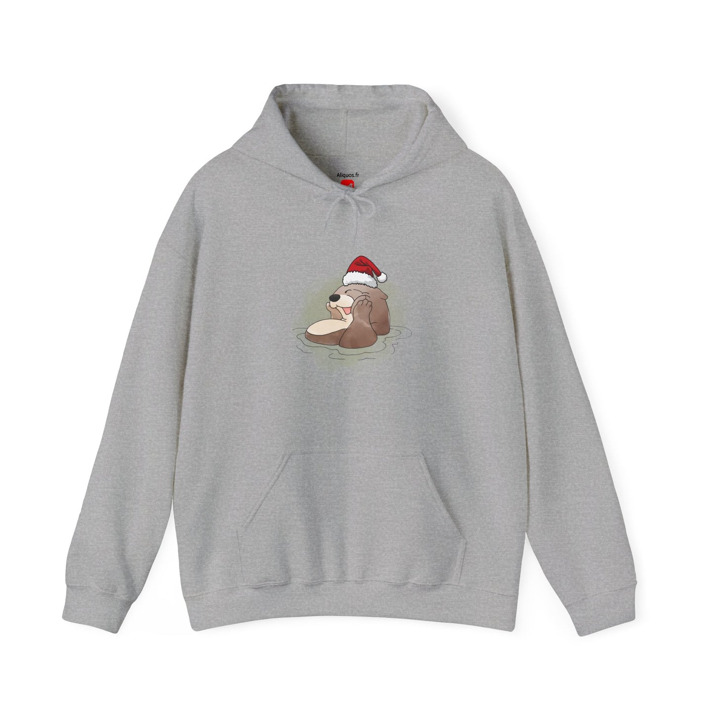 Sweat à capuche unisexe - Loutre de Noël 7