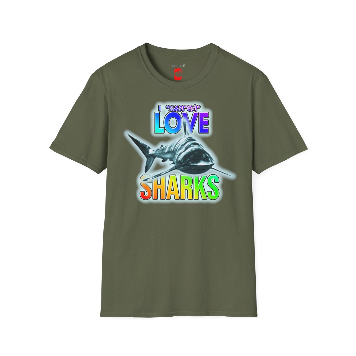 T-shirt unisexe - J'adore les requins - Aliquos