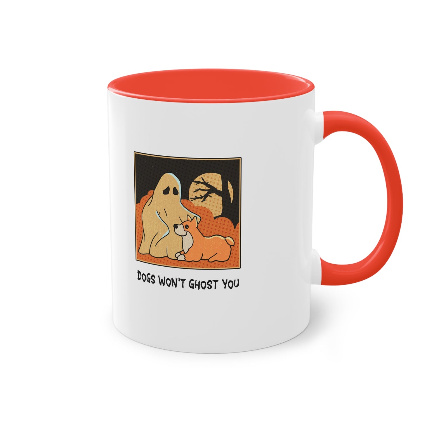 Two Tone Mug - 'Dogs Won't Ghost You' - ALIQUOS
