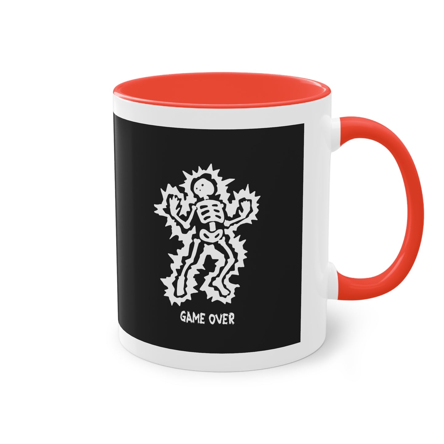 Two Tone Mug - Halloween Skeleton 'Game Over' Design - ALIQUOS
