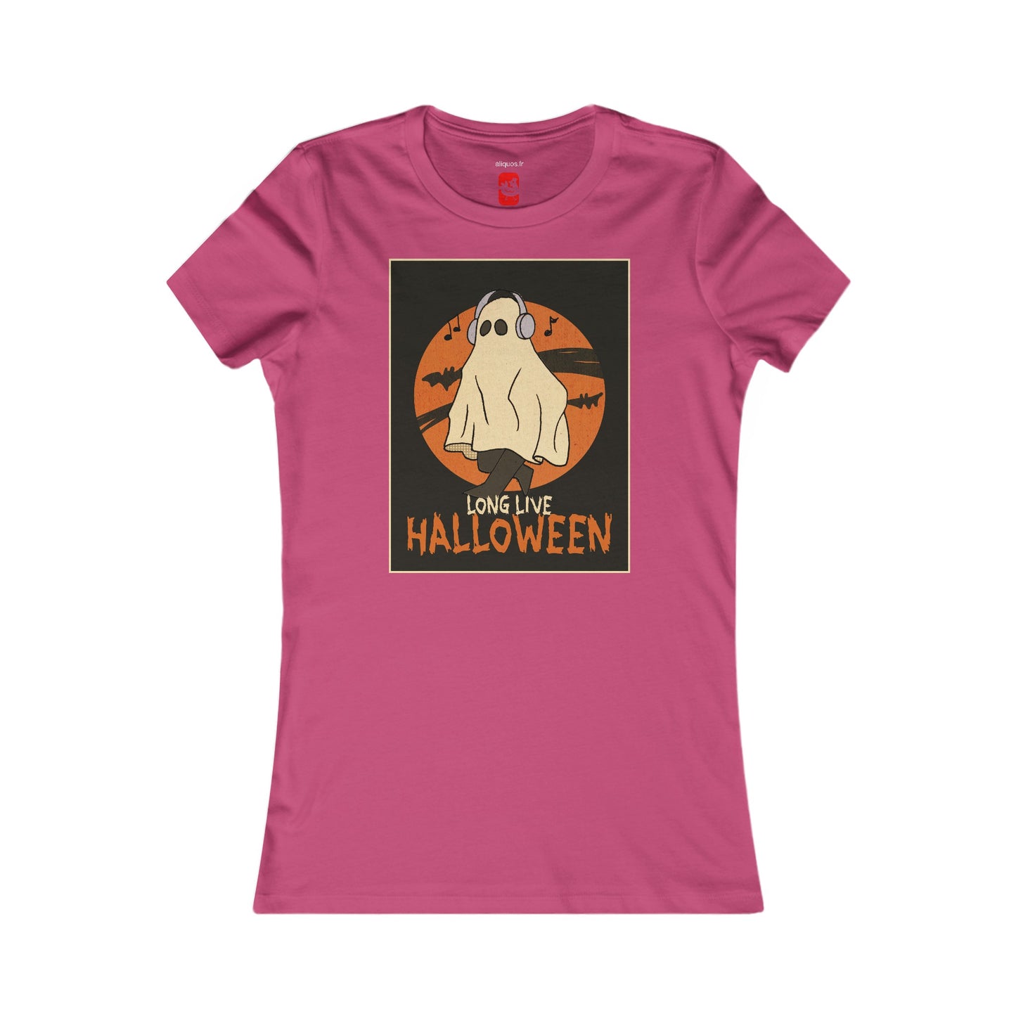 Tailliertes T-Shirt für Damen – Design „Musical Ghost“