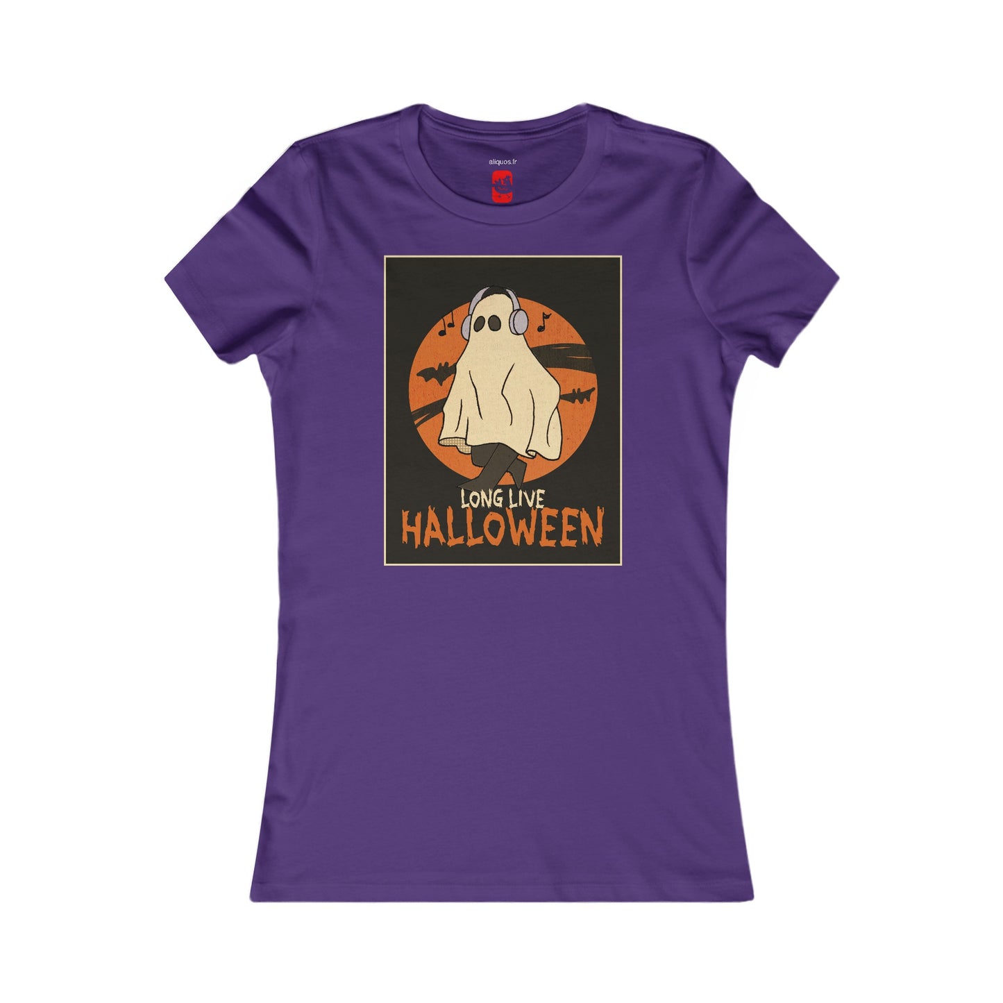 Tailliertes T-Shirt für Damen – Design „Musical Ghost“