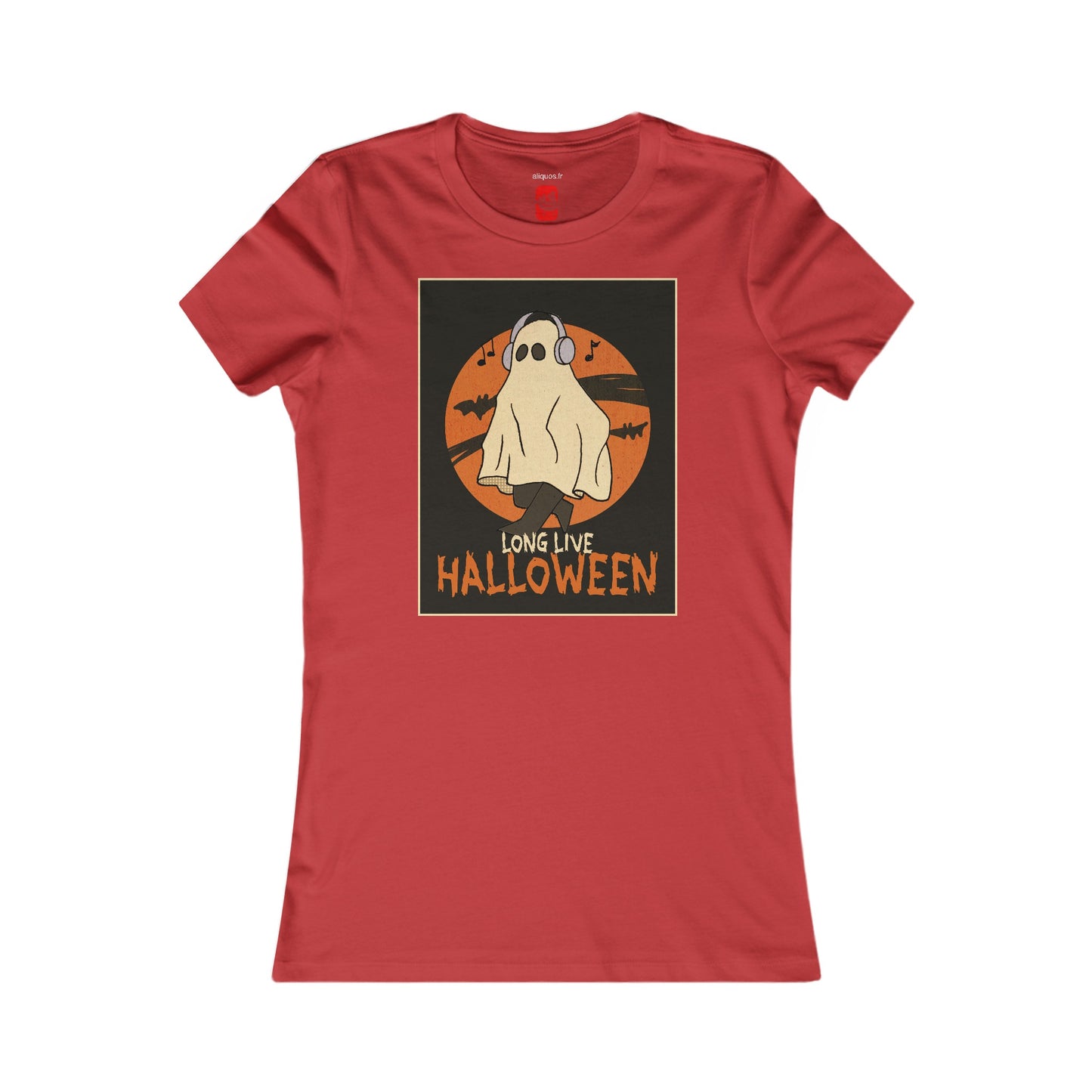 Tailliertes T-Shirt für Damen – Design „Musical Ghost“