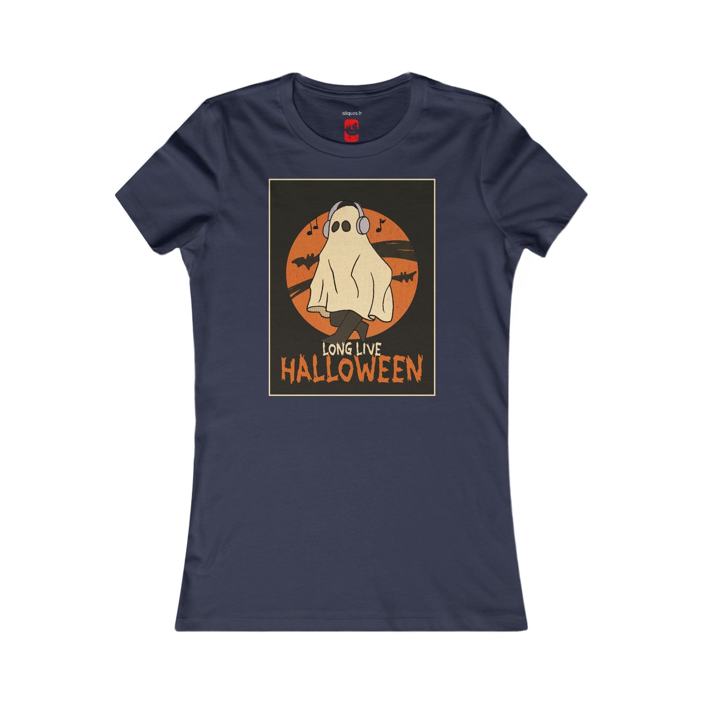 Tailliertes T-Shirt für Damen – Design „Musical Ghost“