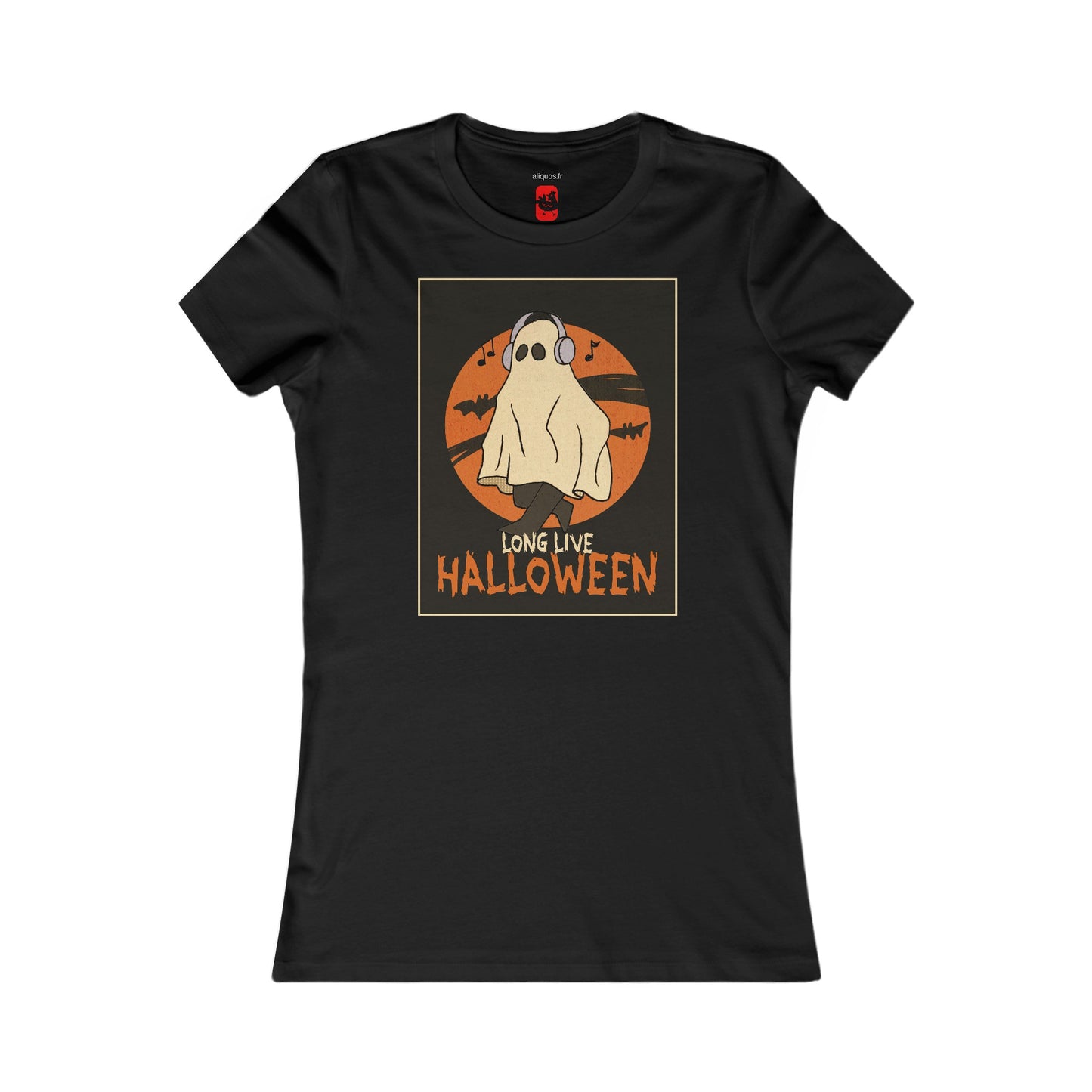 Tailliertes T-Shirt für Damen – Design „Musical Ghost“