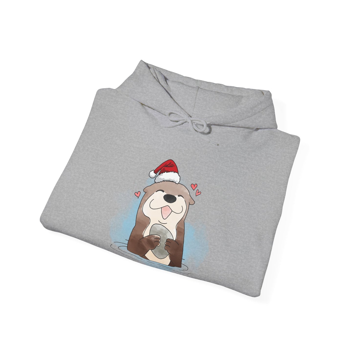 Sweat à capuche unisexe - Loutre de Noël 16