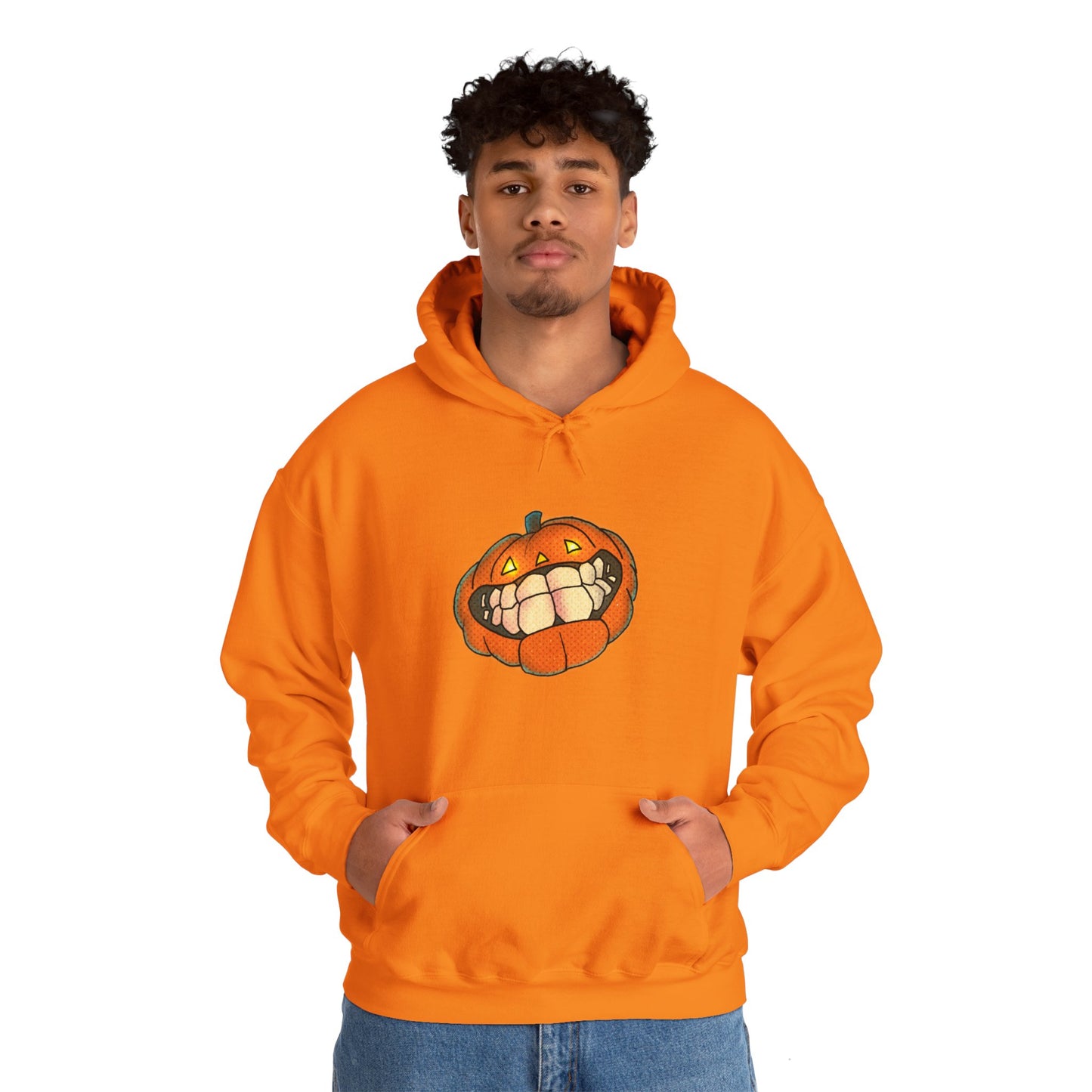 Sweat à capuche unisexe - Motif « citrouille souriante »