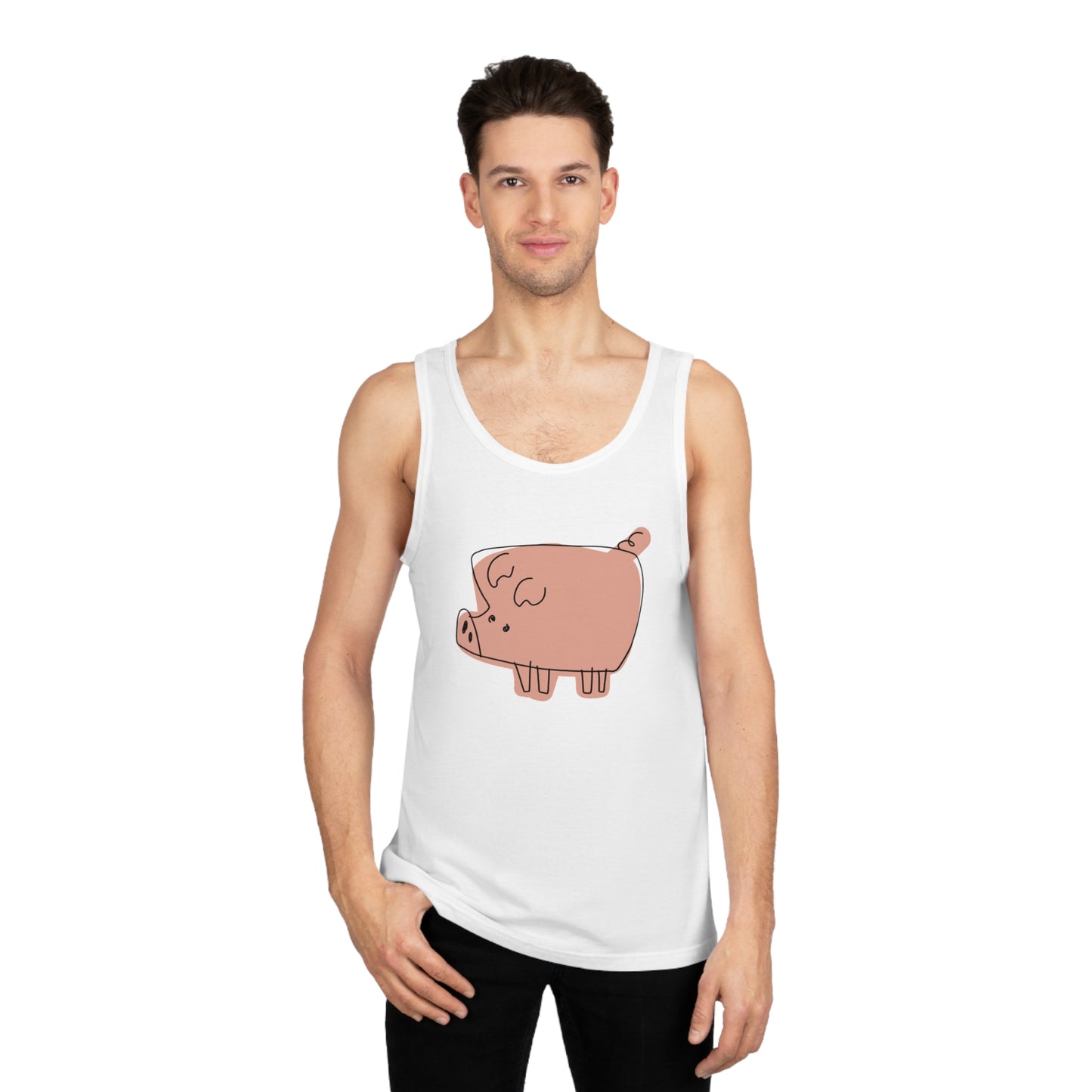 Blocky Piggy Unisex Softstyle Tank Top - ALIQUOS