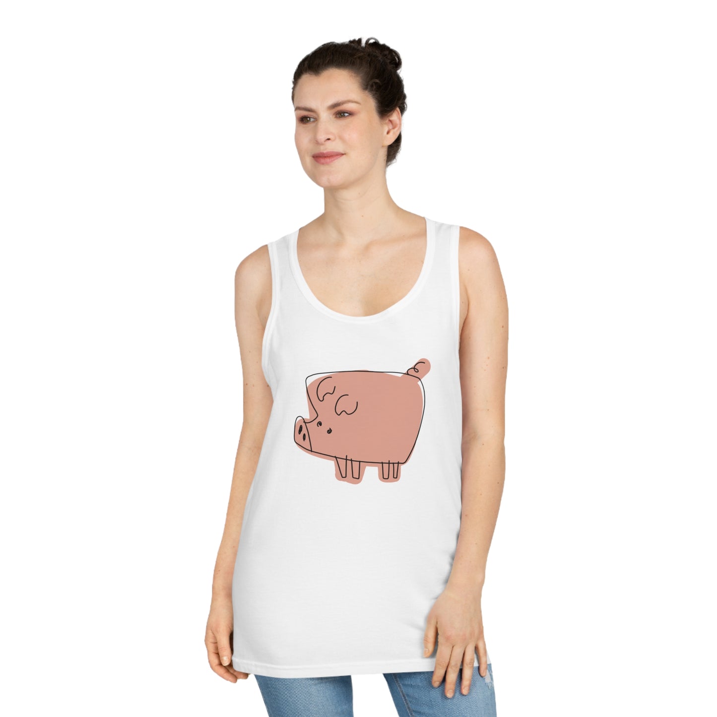 Blocky Piggy Unisex Softstyle Tank Top - ALIQUOS