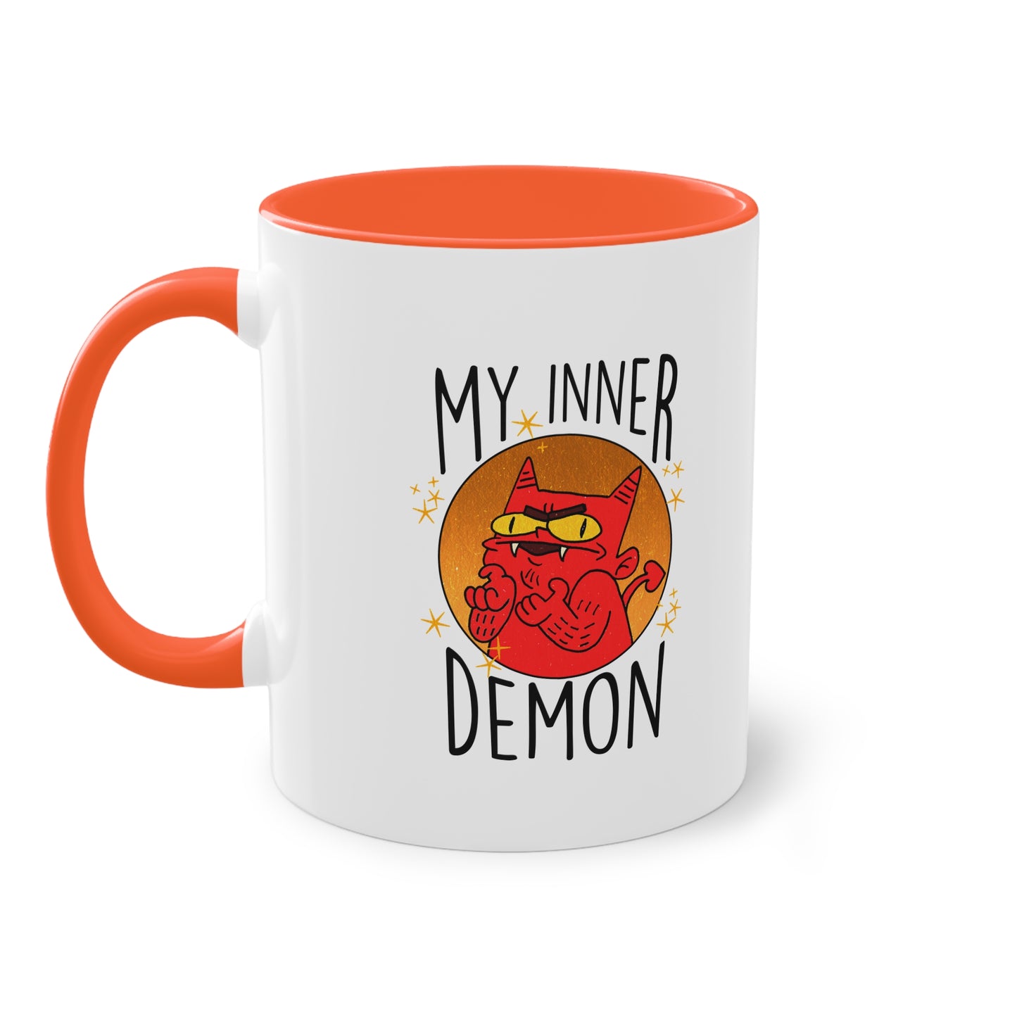 Zweifarbige Tasse – Design „Mein innerer Dämon“