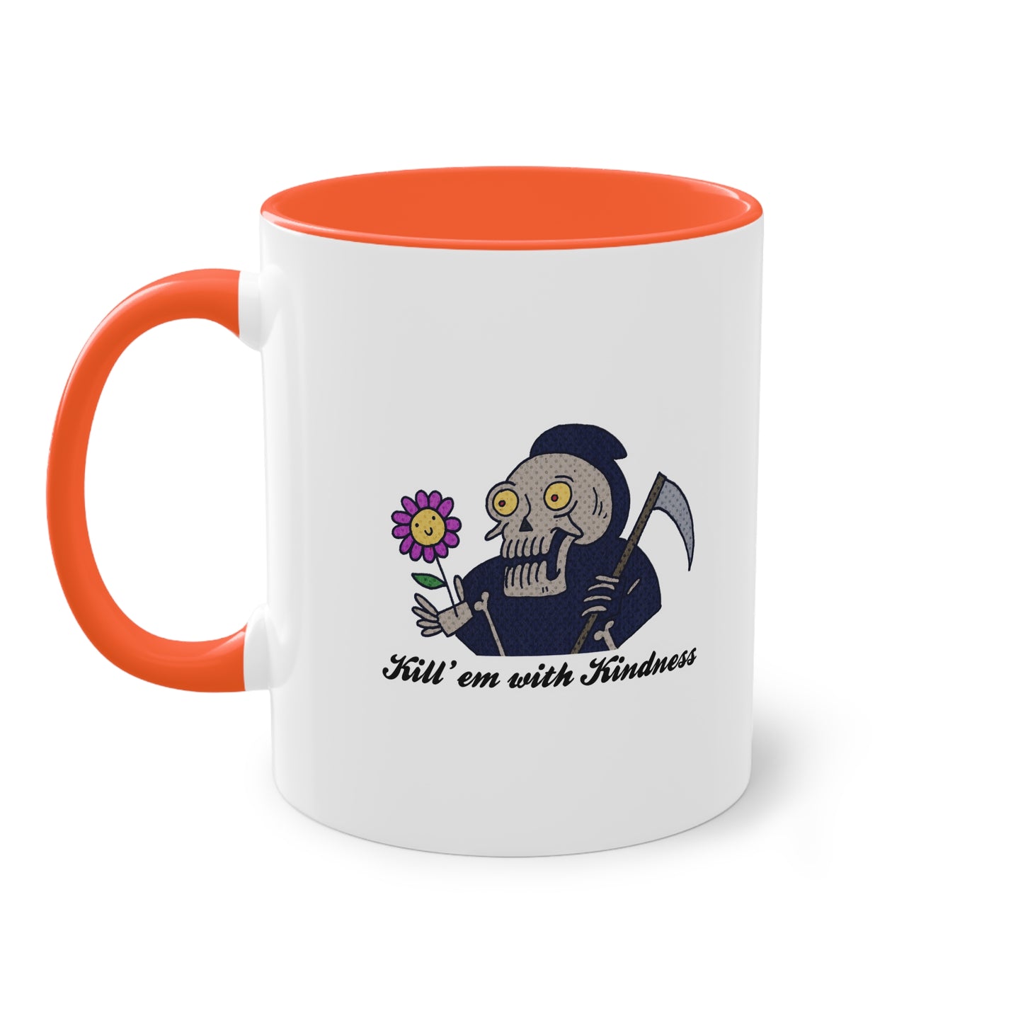 Two Tone Mug - Kill 'Em With Kindness Design - ALIQUOS