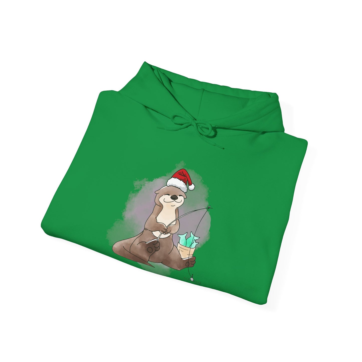 Sweat à capuche unisexe - Loutre de Noël 6