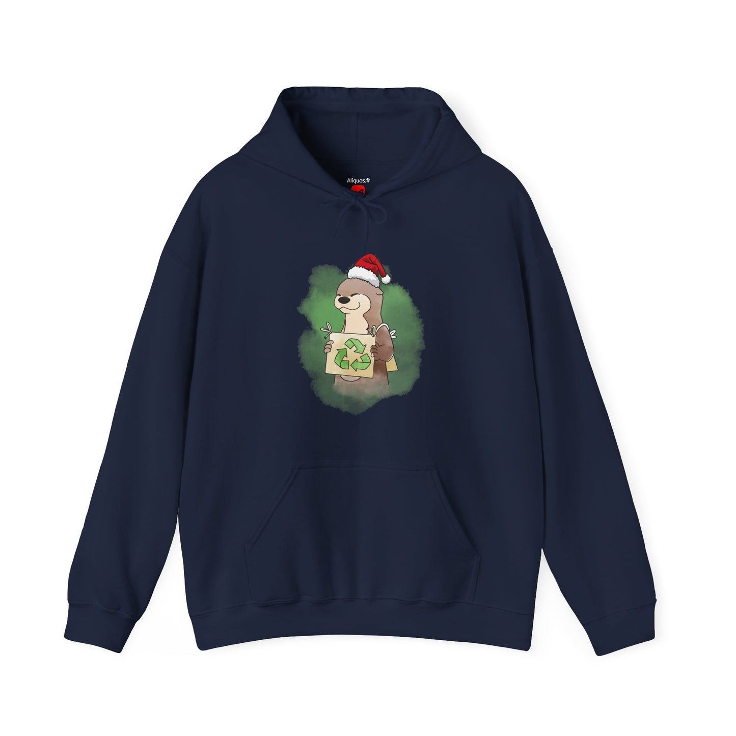 Sweat à capuche unisexe - Loutre de Noël 5