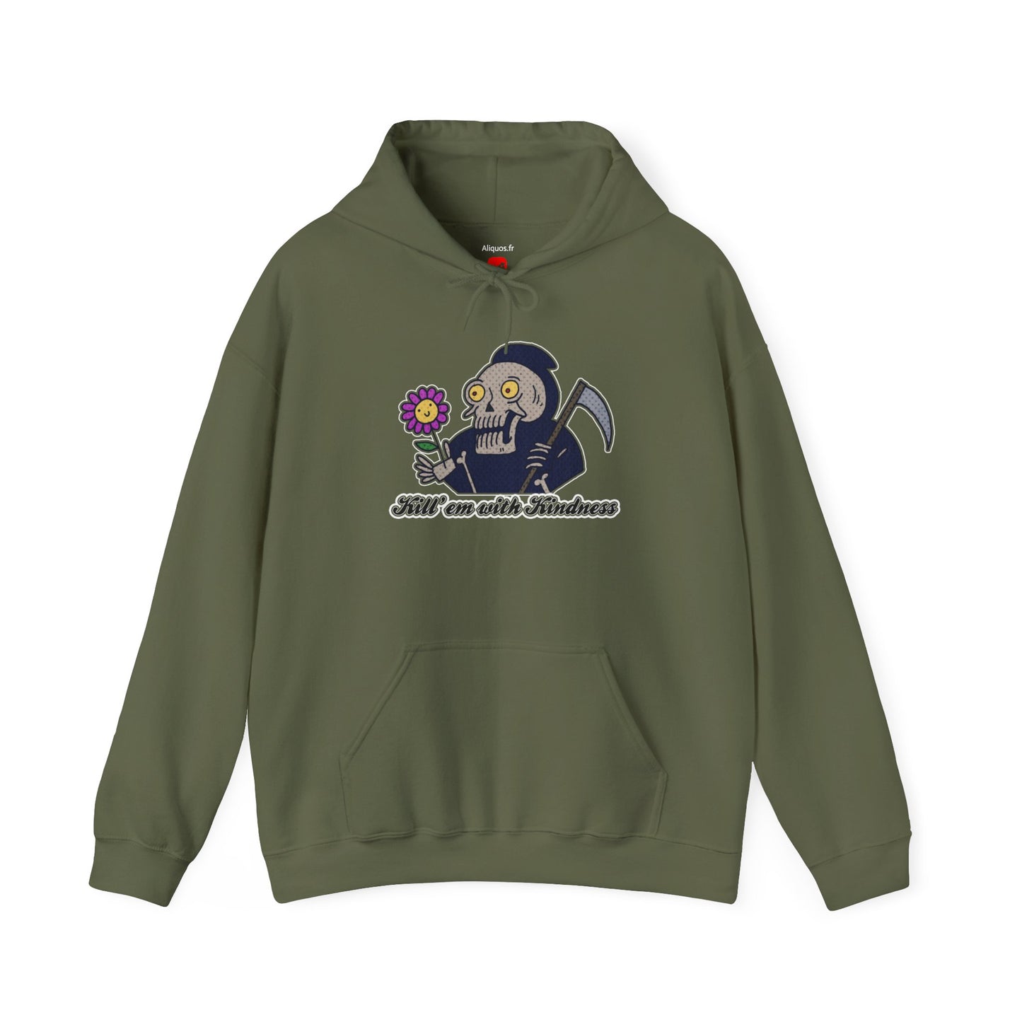 Unisex Hooded Sweatshirt - Kill 'Em With Kindness Design - ALIQUOS