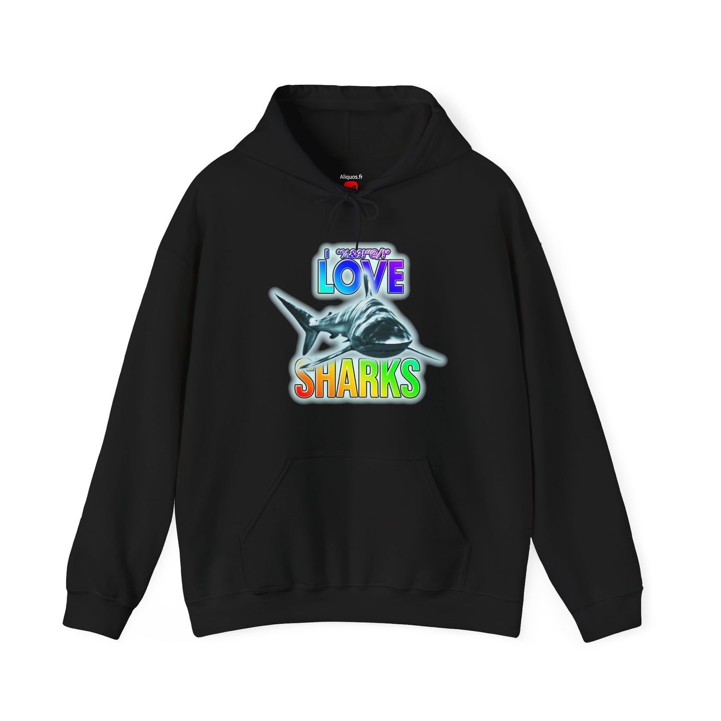 Sweat à capuche unisexe - J'adore les requins - Aliquos