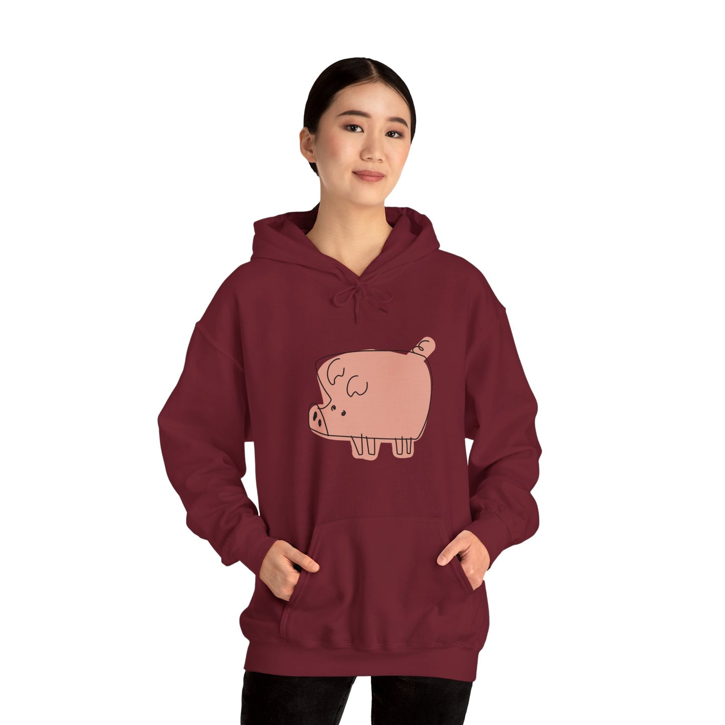 Blocky Piggy Unisex Hooded Sweatshirt - ALIQUOS