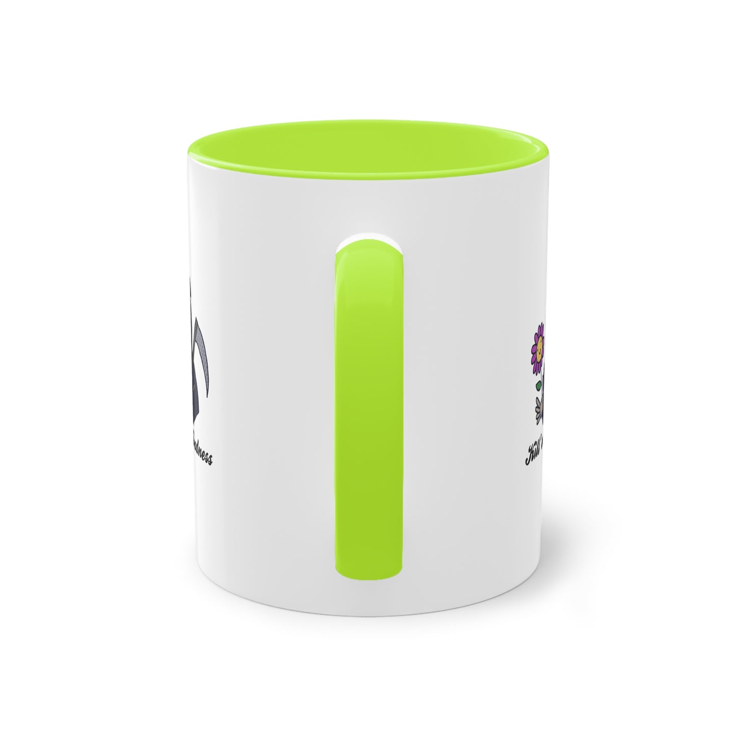 Two Tone Mug - Kill 'Em With Kindness Design - ALIQUOS
