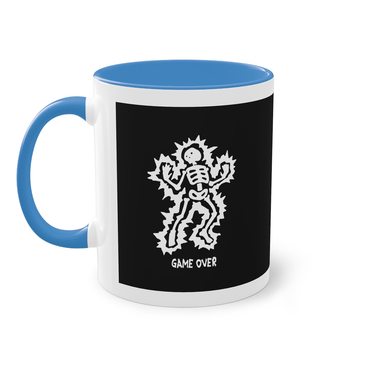 Two Tone Mug - Halloween Skeleton 'Game Over' Design - ALIQUOS