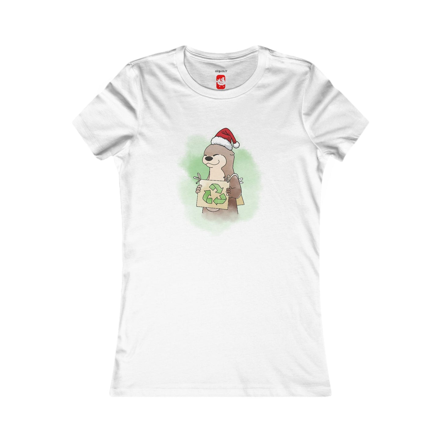 T-shirt ajusté pour femme - Loutre de Noël 5