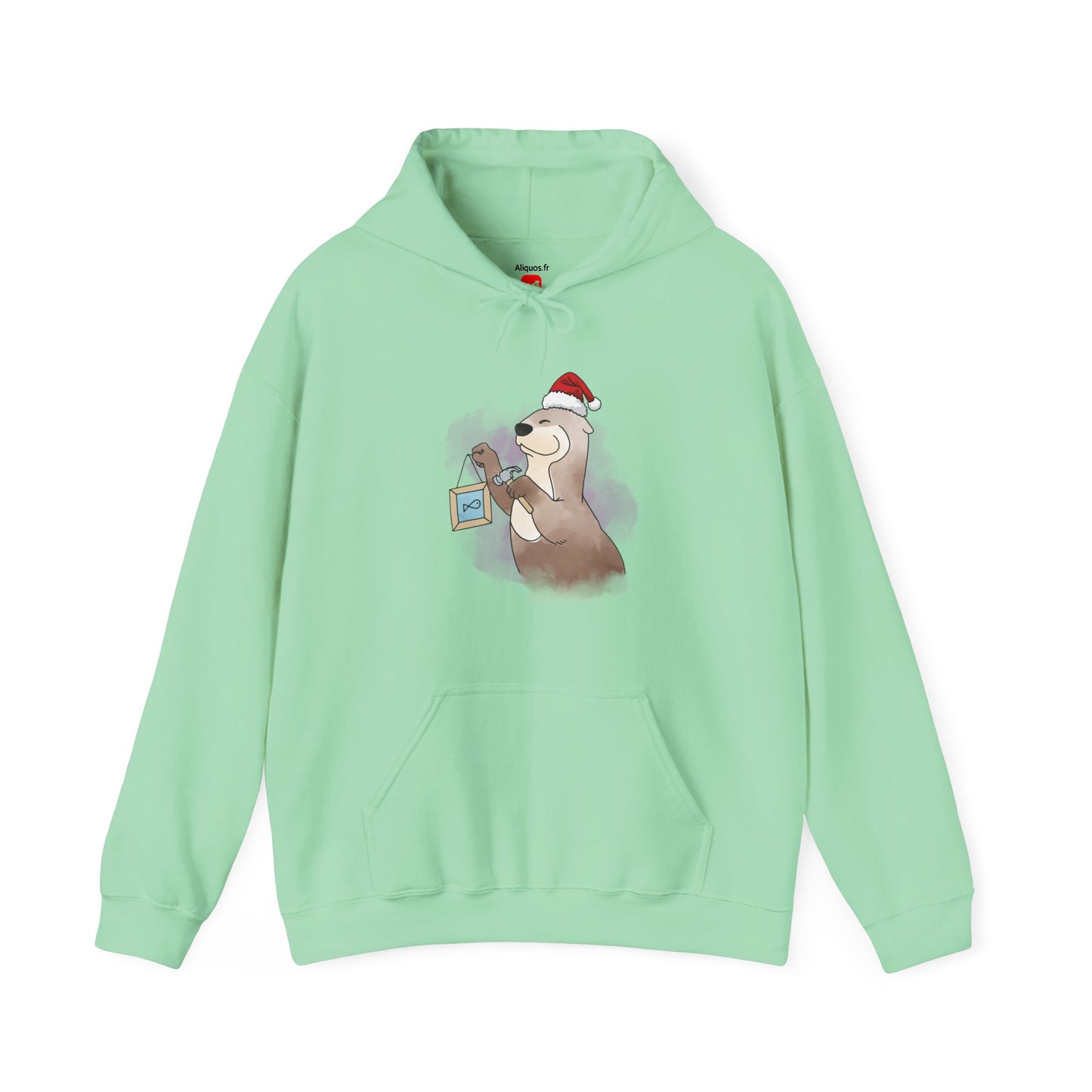 Sweat à capuche unisexe - Loutre de Noël 14