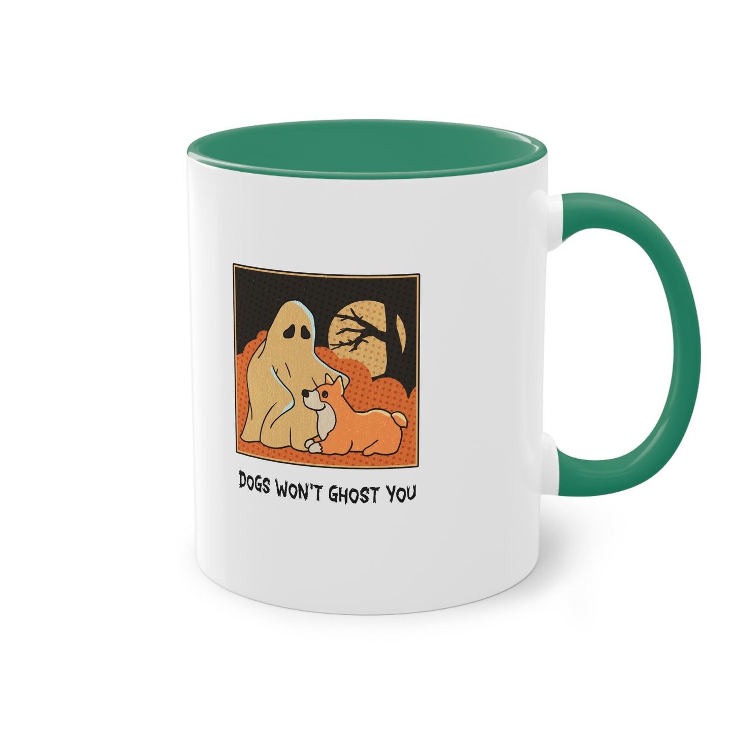 Two Tone Mug - 'Dogs Won't Ghost You' - ALIQUOS