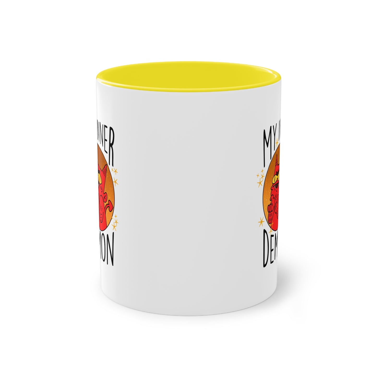 Zweifarbige Tasse – Design „Mein innerer Dämon“