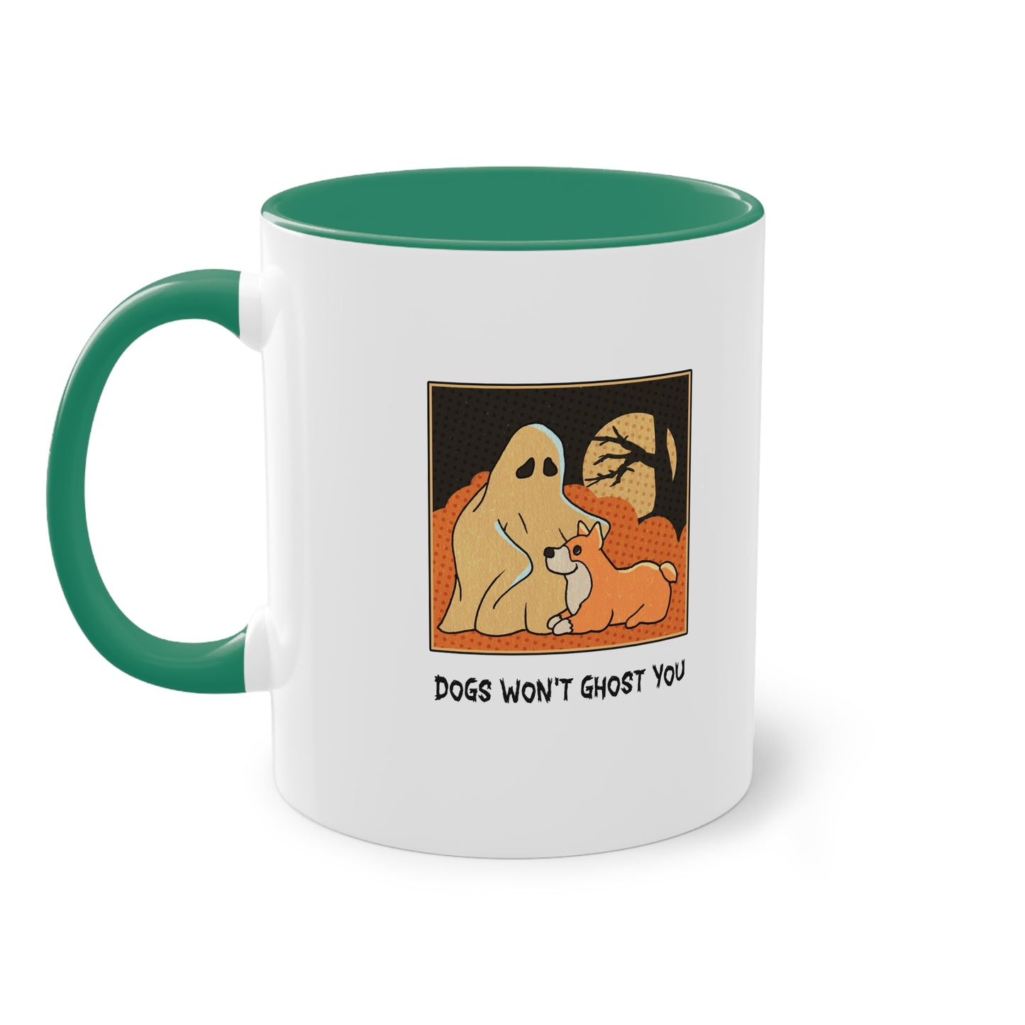 Two Tone Mug - 'Dogs Won't Ghost You' - ALIQUOS