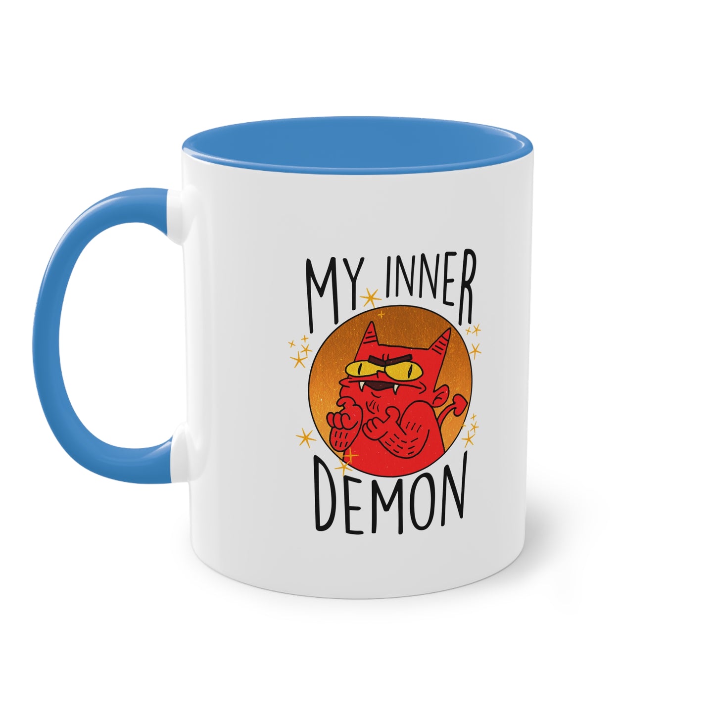 Zweifarbige Tasse – Design „Mein innerer Dämon“
