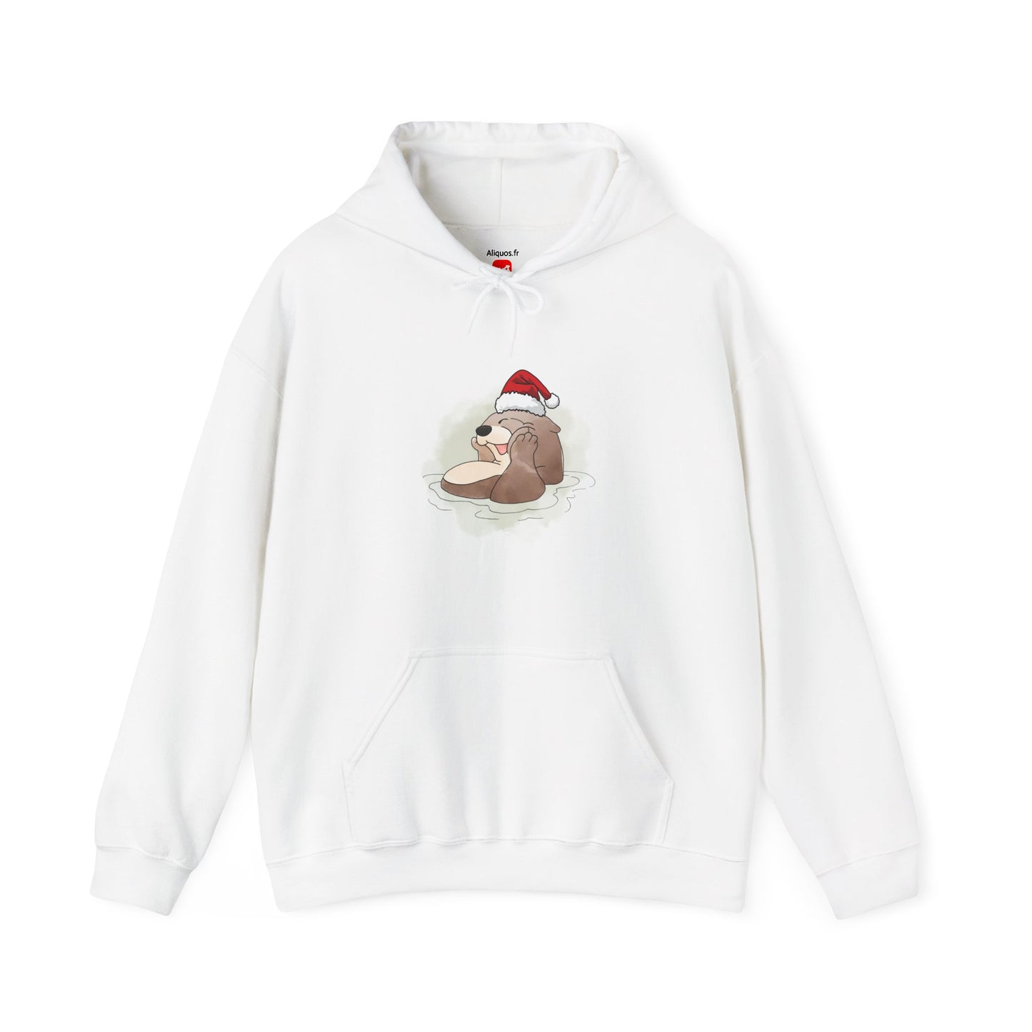 Sweat à capuche unisexe - Loutre de Noël 7